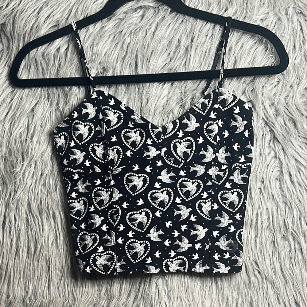 Aeropostale Black and White Crop Camisole